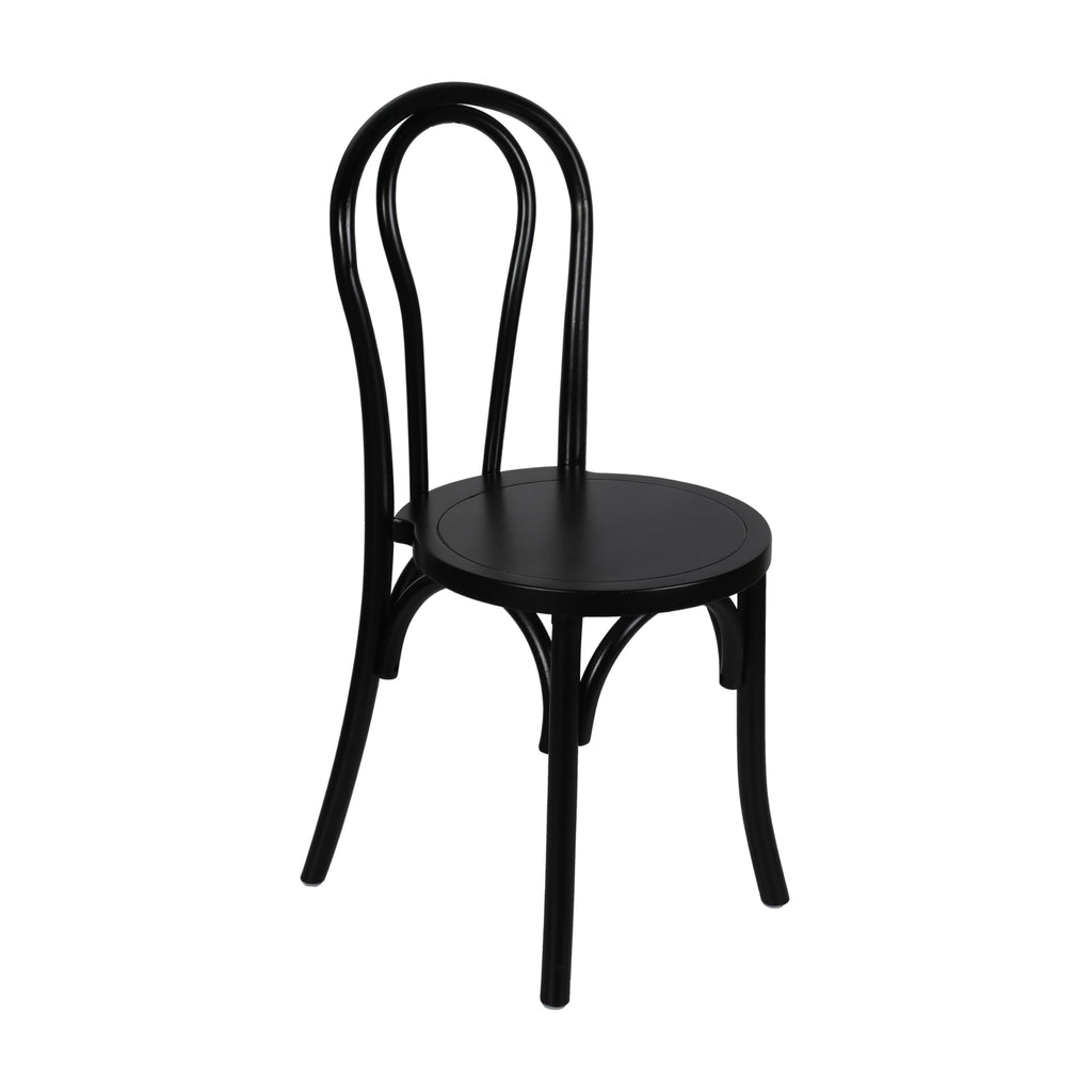 Commercial Grade Wood Stackable Thonet Dining Chair, Black