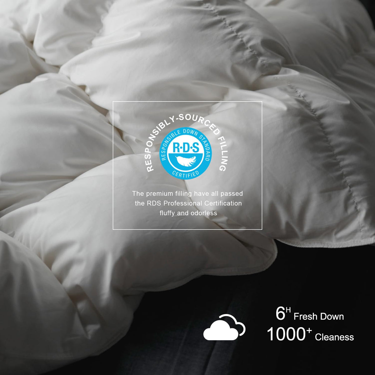 Premium Feathers Down Comforter Heavyweight White Duvet Insert