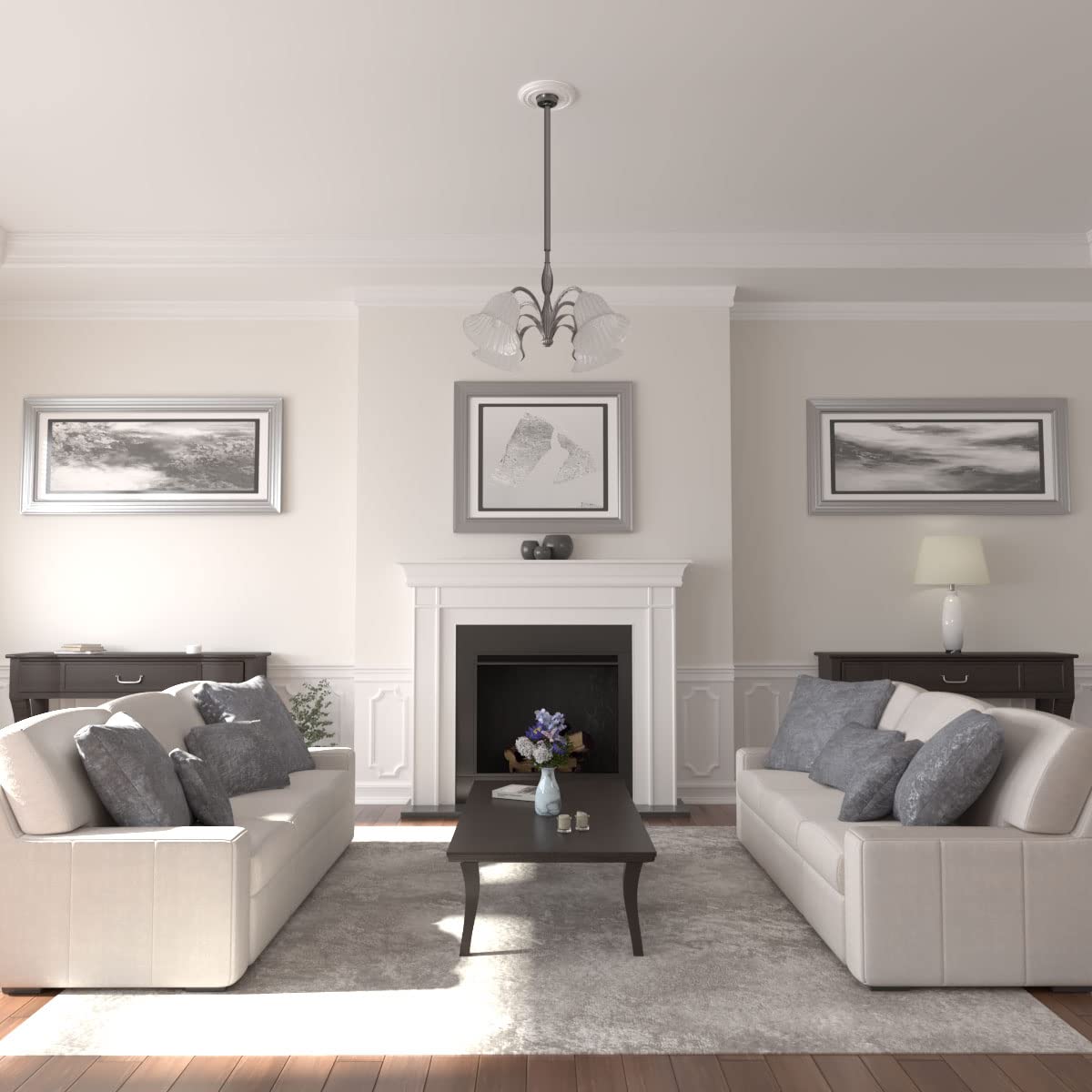 12 3/8"OD x 4"ID x 1 1/8"P Classic Ceiling Medallion (Fits Canopies up to 7 1/4")