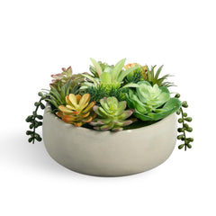 8inch Artificial Succulent Plants in Pots, Large Fake Succulents with Creamy White Ceramic Pot Desk Bathroom Coffee