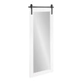 Cates Farmhouse Wood Framed Full Length Panel Mirror, 18 x 50, White, Barn Door-Inspired Rustic Mirrors for Wall