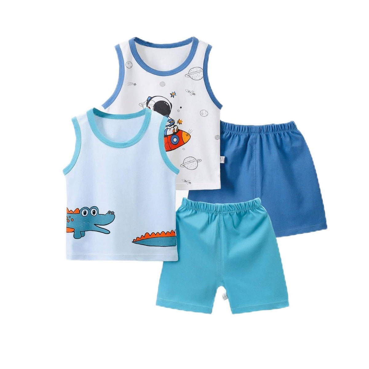 Baby Boy Summer Clothes Toddler Sleeveless Tank Tops and Shorts set Cotton Printed Outfits