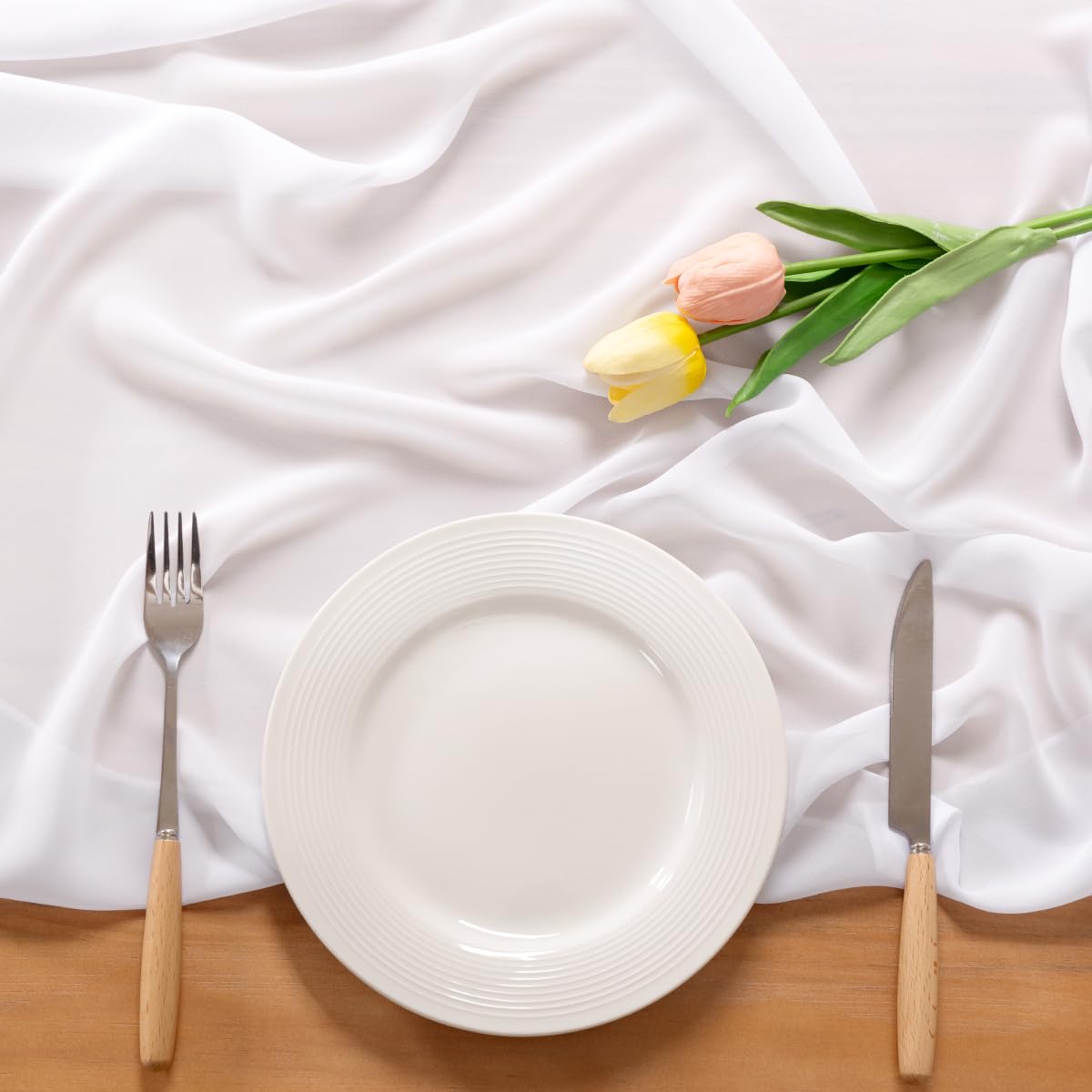 White Chiffon Table Runner Fall Boho Wedding Birthday Party Decor