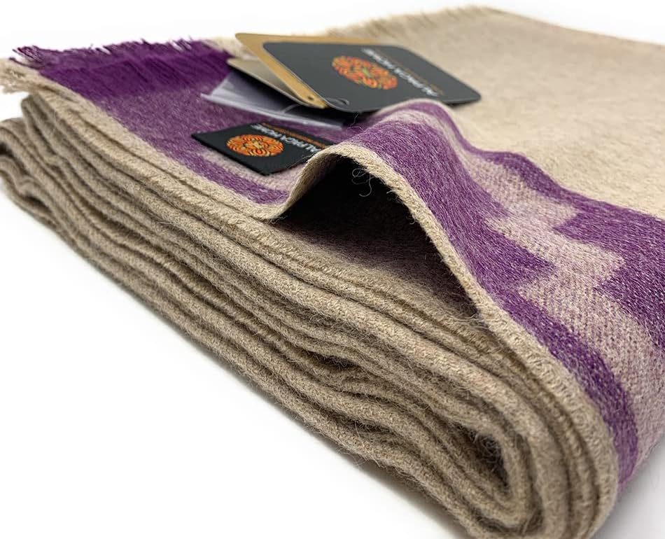 Home | Stepping Stones Season Alpaca Throw Blanket | 100% Baby Alpaca Wool | 6 Feet Long X 4.25 Feet Wide