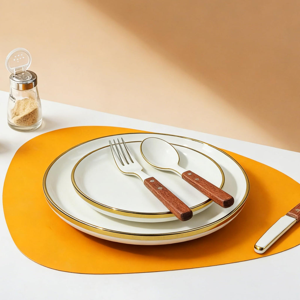 White and Gold Ceramic Dinnerware Sets for 4, 16-Piece Luxury Plates and Bowls Sets with Gold Rim, Modern Dish Set