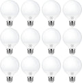 G25 LED Globe Light Bulbs Daylight White 5000K, Round Vanity Light Bulb 60W Equivalent, E26 Base Bathroom Mirror