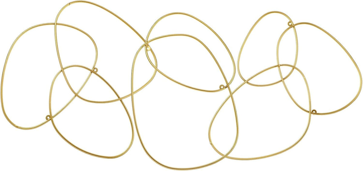 Interlocking Rings Wall Sculpture Gold Metal Home Wall Decor Abstract Aesthetic Gold Decoration for Art Bedroom - Set of 3