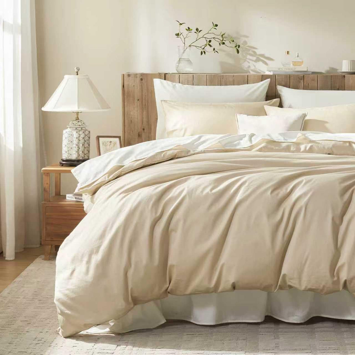 Duvet Cover Set, 100% Egyptian Cotton, 1600 Thread Count, Ultra Soft & Breathable Luxury Bedding with Zipper