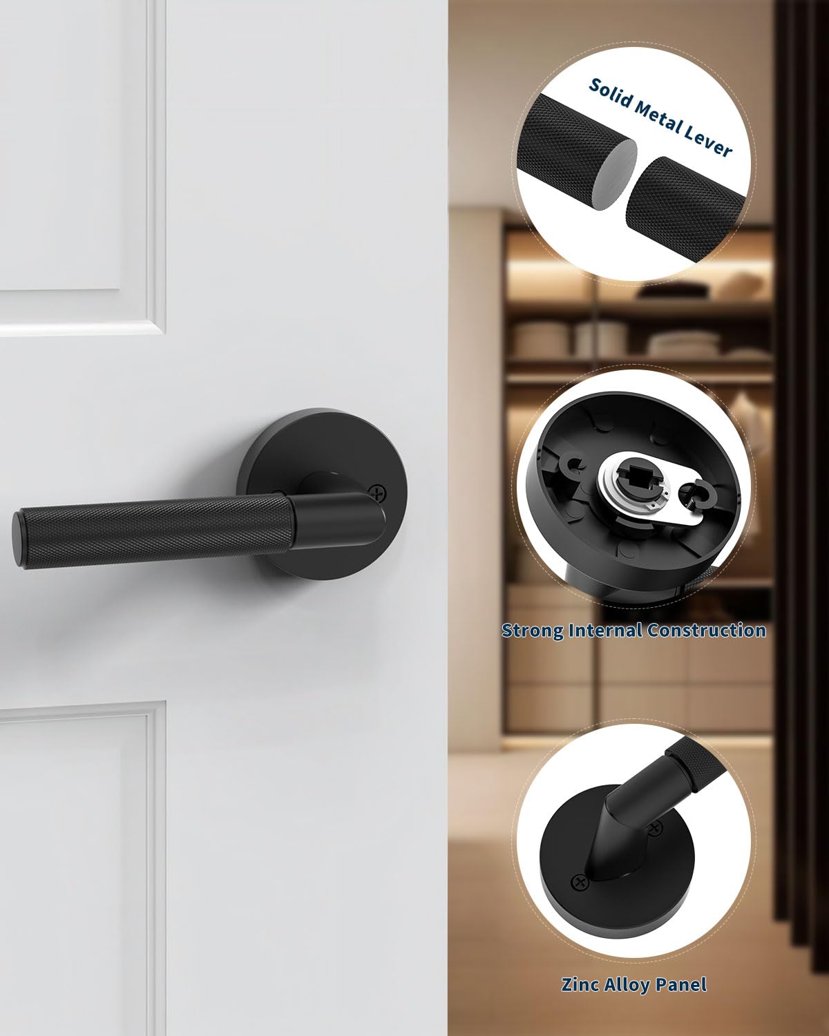 2 Pack Matte Black Dummy Interior Door Handle