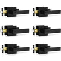 6 Pack Matte Black Door Handles Interior, Keyless Interior Door Knobs, Privacy Door Locks Bathroom, Heavy Duty Square