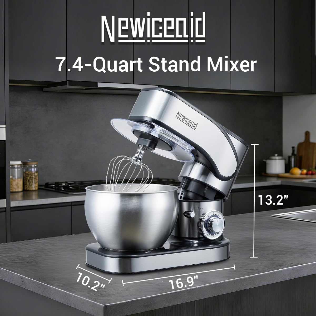 Stainless Steel 6-Speed 7.4QT Stand Mixer