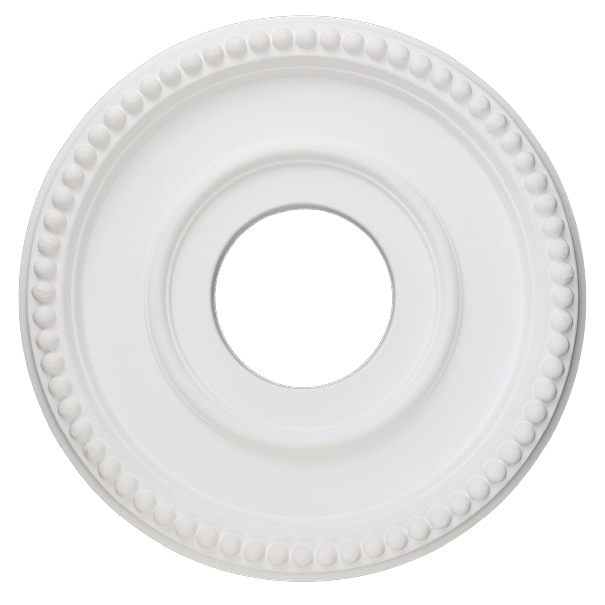 12 Inch OD x 4inch ID White Ceiling Medallion Plate - PU Plastic Decorative Cover for Fan, Light Fixtures, Chandelier