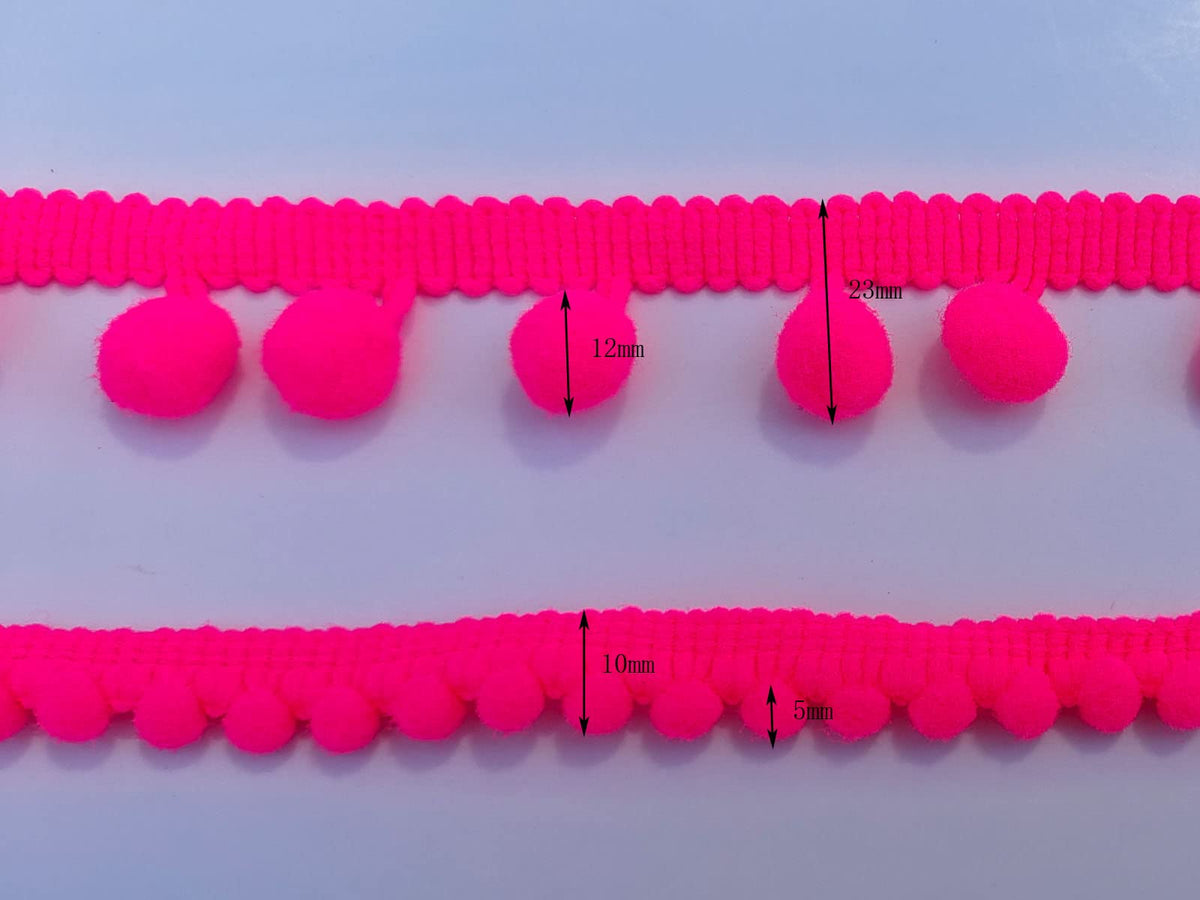 Mini Pom Pom Fringe Trim 10 Colors 5mm for Decoration DIY Crafts Sewing (3013 Mixed Color 13, 5mm,30 Yards) - 30 Yards
