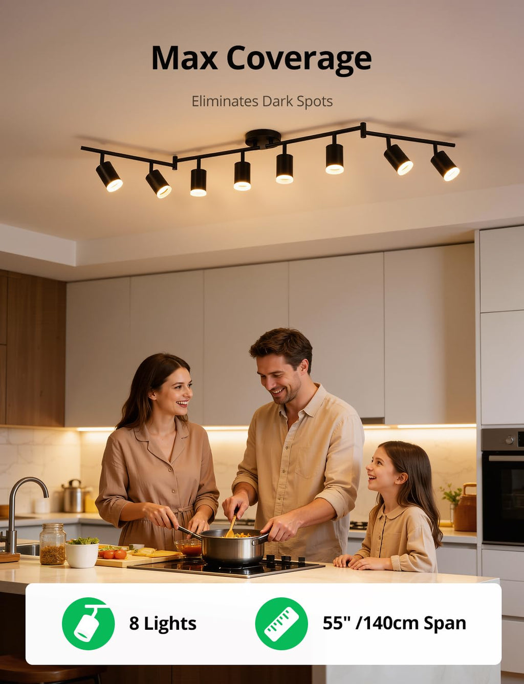 Ceiling Track Lighting Fixtures, Black Modern Led Track Light & Closet, 4.6 ft Long Flexible Adjustable