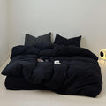 Black Comforters Set Women Men Solid Black Bedding Set Soft Breathable Lightweight Durable