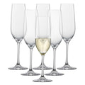 Forté Champagne Flute (Set of 6), Champagne Glasses with Effervescence Point, Dishwasher-Safe Machine-Made Tritan