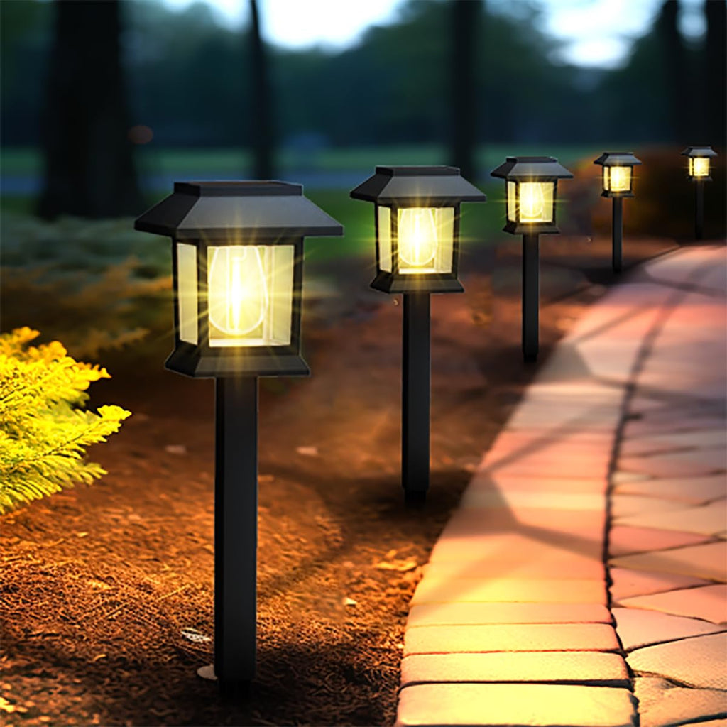 Solar Lights Outdoor, 6 Pack Waterproof Auto On/Off Solar Pathway Lights for Garden, Landscape, Path, Yard, Patio