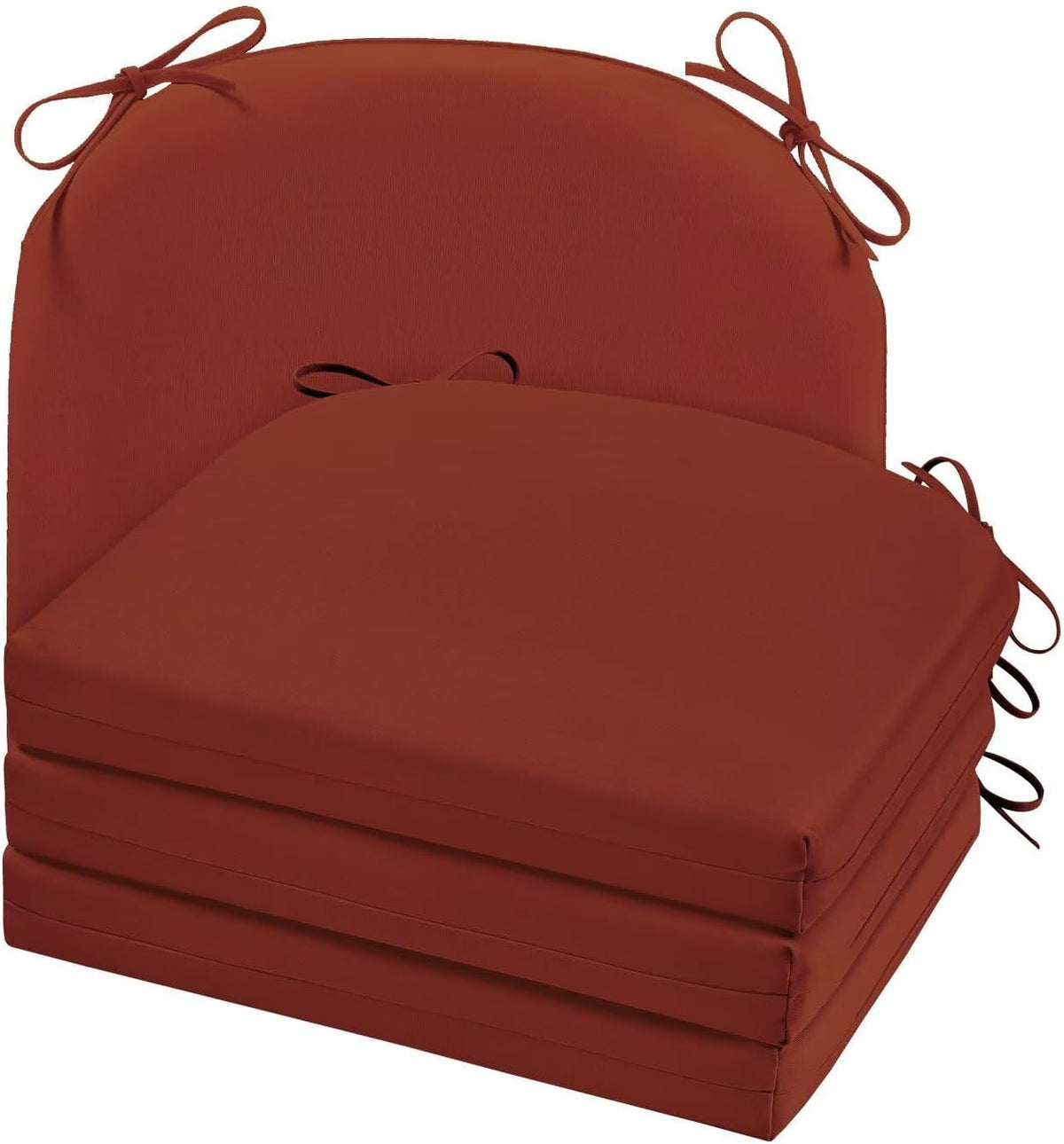 Outdoor Chair Cushions, Waterproof Patio Seat Cushions with Adjustable Straps, Round Corner Patio Chair Cushions for