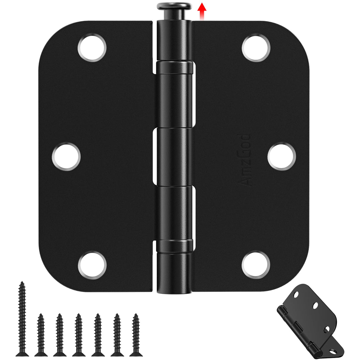 12 Pack Ball Bearing Matte Black Door Hinges