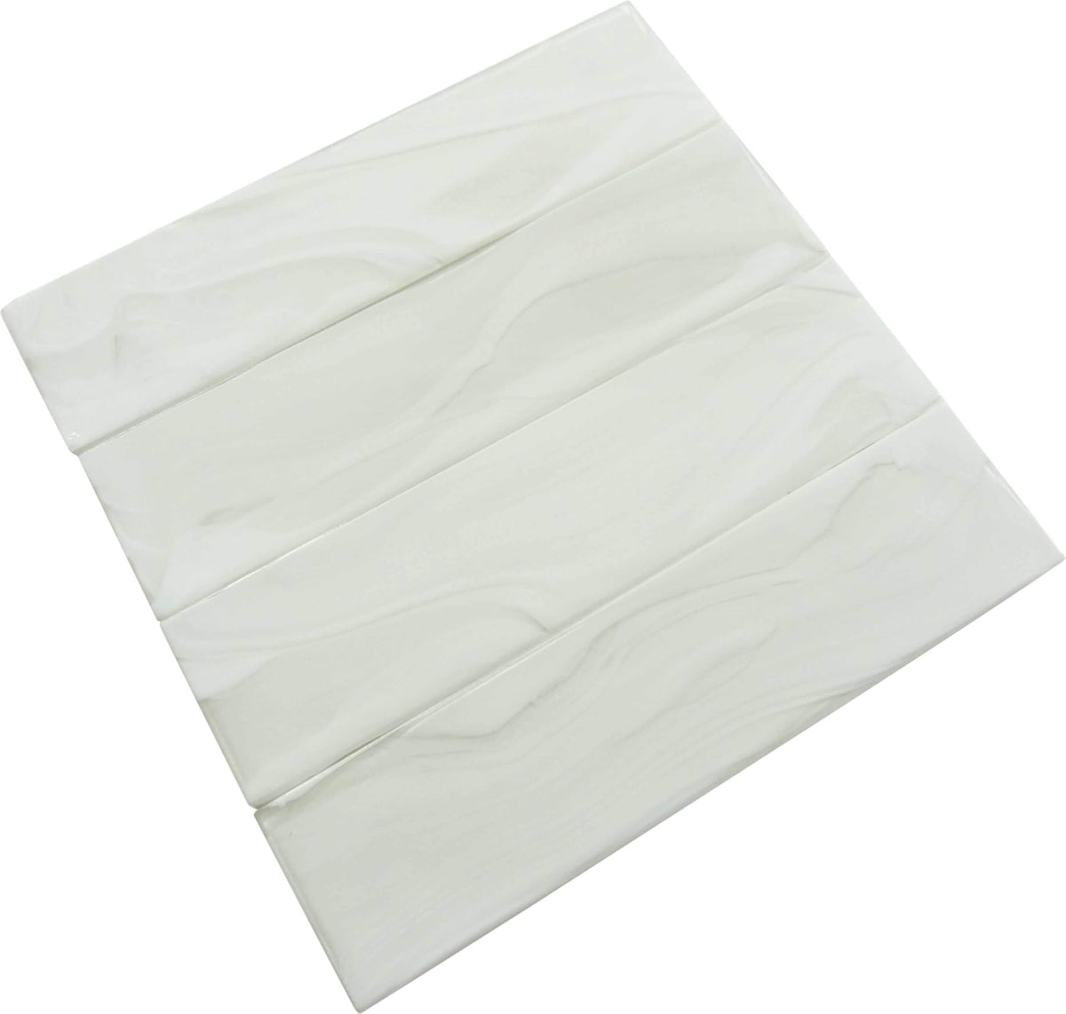 Oasis Tile Elegant Swirl Porcelain Cloud White 3x12 Glass Subway Tile