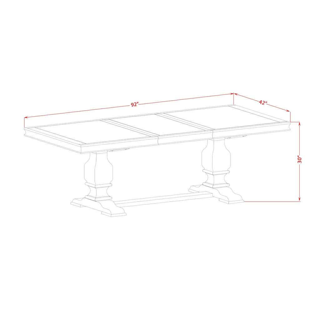 By - LKT-AWA-TP - A Dining Table with Removable Rectangular Tabletop - Antique Walnut Finish