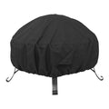 Round Fire Pit Cover 40-44 Inch 600D Heavy Duty Gas Firepit Cover with Drawstring and Handles, PVC Coating Waterproof