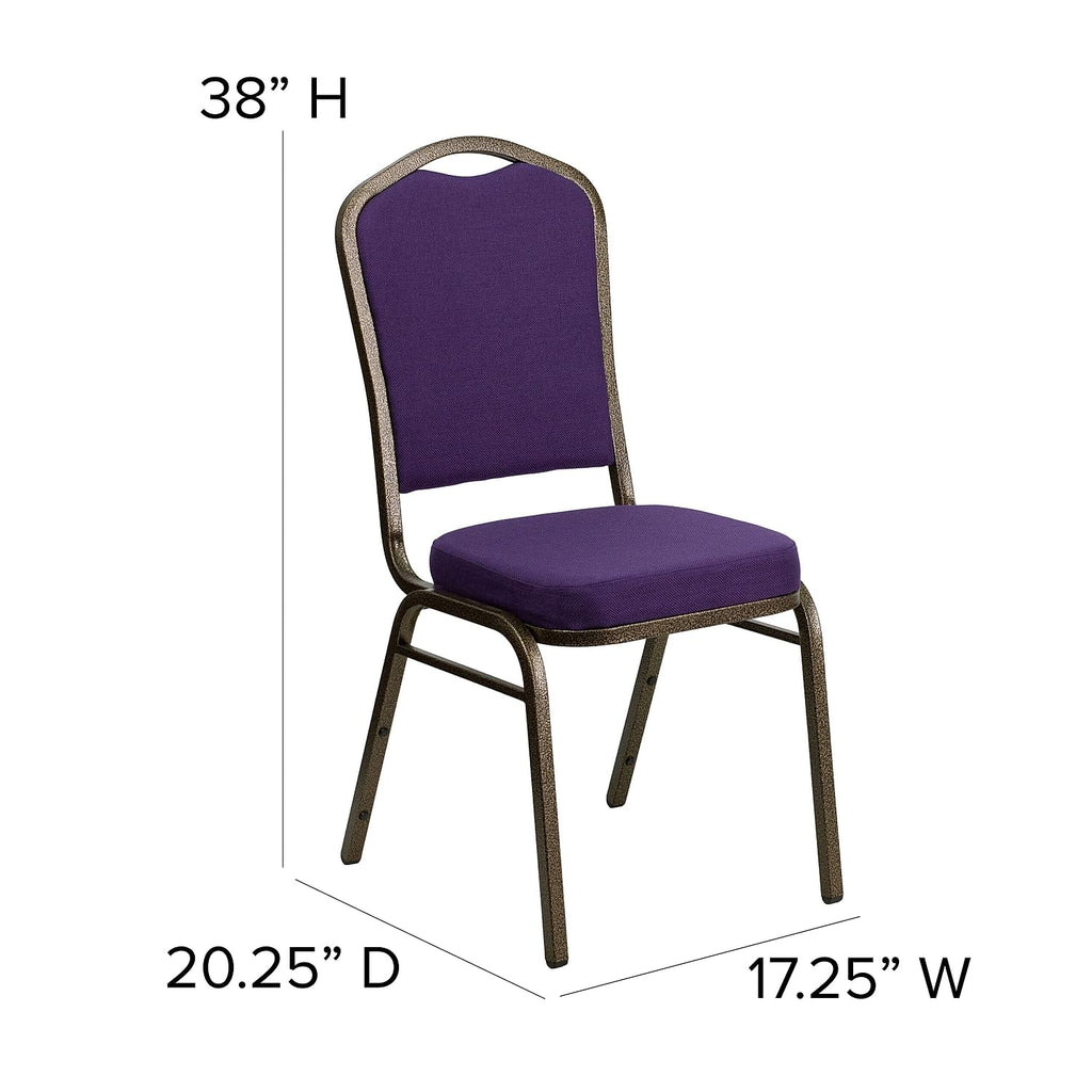 Hercules Crown Back Stackable Banquet Chair, Gold, 4-Pack