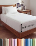 Extra Deep Twin Sheet Set - 4 Piece Breathable and Cooling Sheets - White