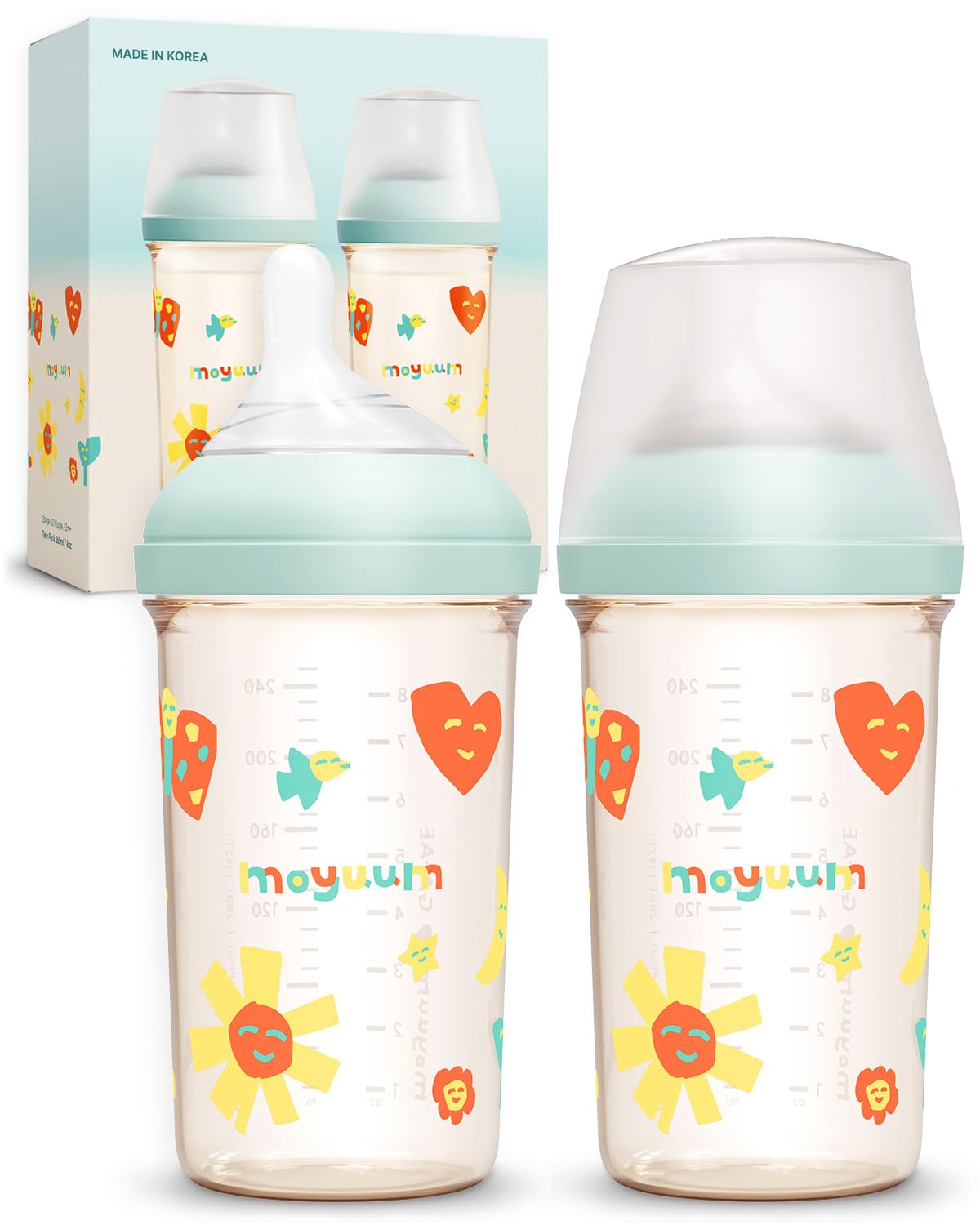 Premium PPSU Wide Neck Anti-Colic Baby Bottle | Made in Korea, Microplastic & BPA-Free, Breastfeed Transition