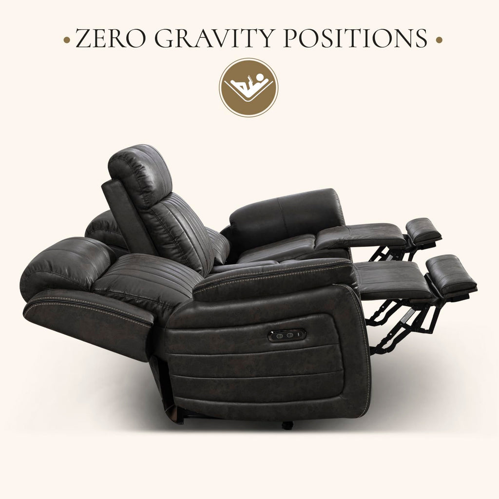Zero Gravity Power Reclining Sofa with Adjustable Headrest, Electric Reclining Couch with USB & Type-C Ports, Power