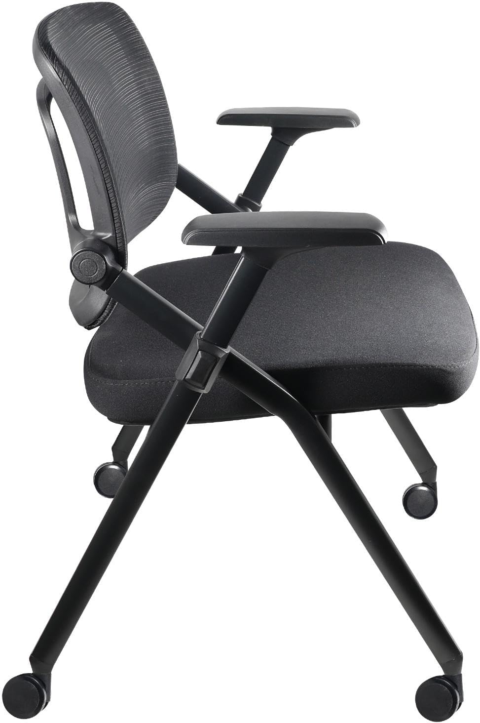 Folding 10 Poker Chairs with Wheels - Cushioned Seat, Leather Armrests & Easy Mobility - Foldable Poker Table Chair