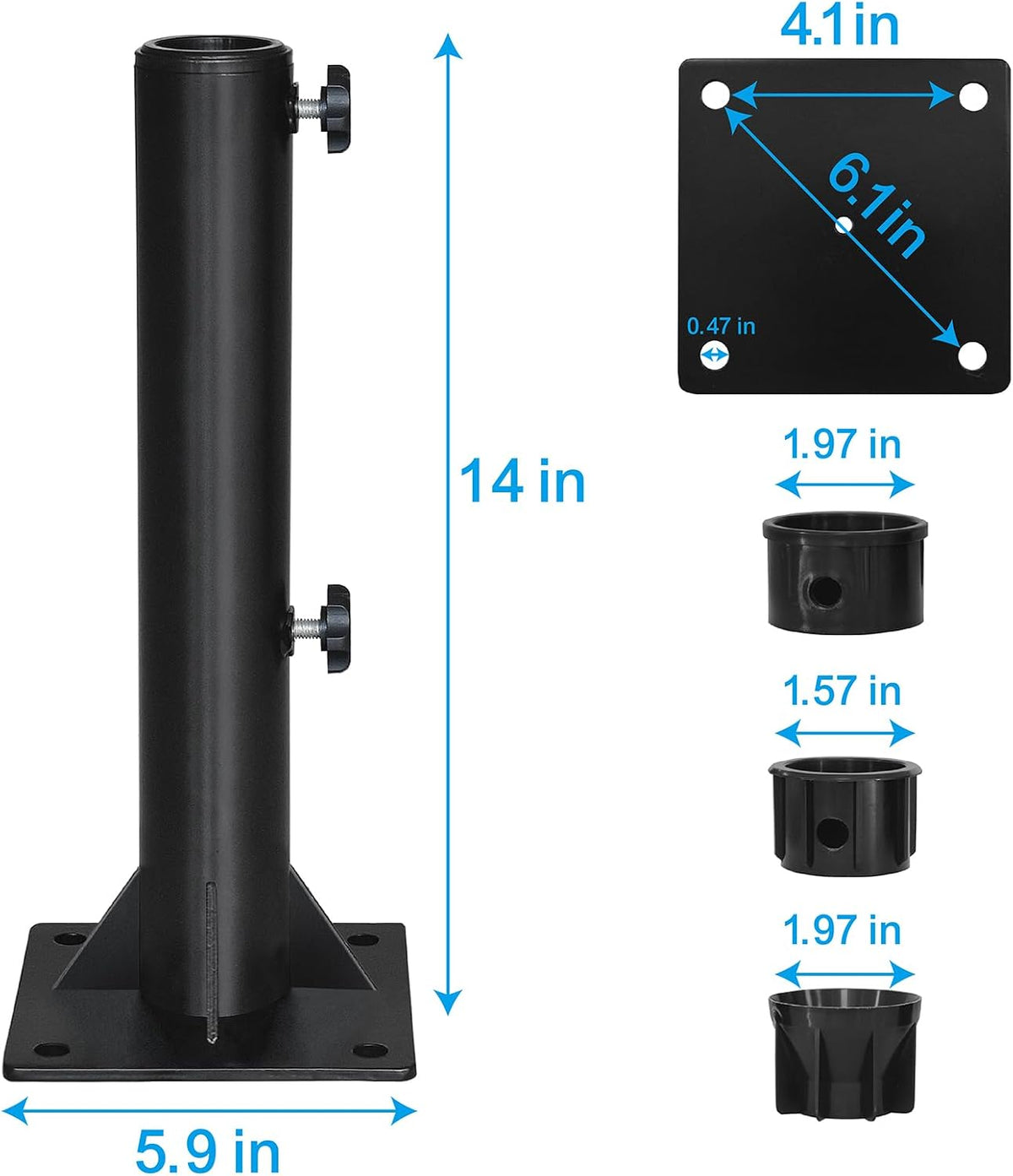 USA Heavy Duty Patio Umbrella Stand for 1.5"-1.9" Pole