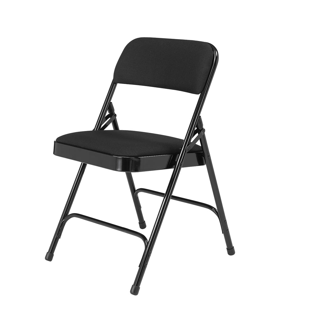 NPS 2200 Series Fabric Armless Premium Folding Chair, Midnight Black (2210/4)