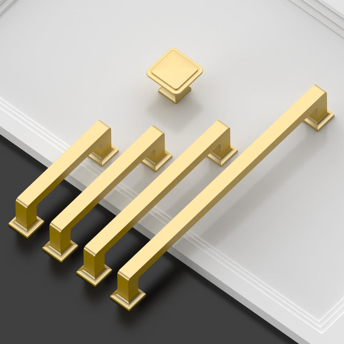 10 Pack Brushed Gold Cabinet Pulls 3.75 Inch(96MM) Hole Centers Kitchen Cabinet Handles Cabinet Hardware Kitchen
