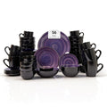 Stoneware Sonoma 56pc Dinnerware Set, Black + Speckled Spin Wash Purple