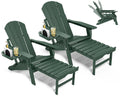 Adjustable Adirondack Chair Set of 2 with Retractable Ottoman