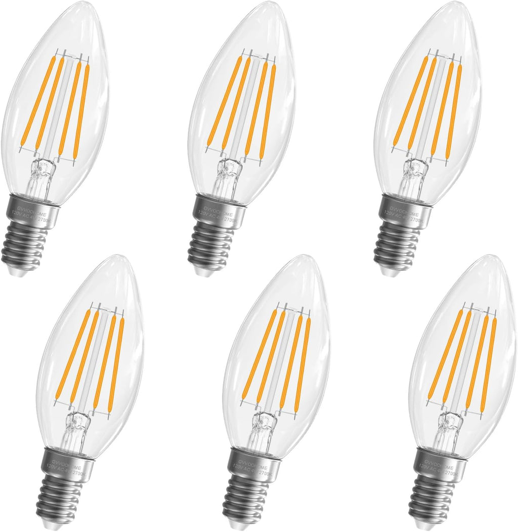 Candelabra Bulbs, E12 LED Bulb, Chandelier Light Bulbs, 2700K Warm White