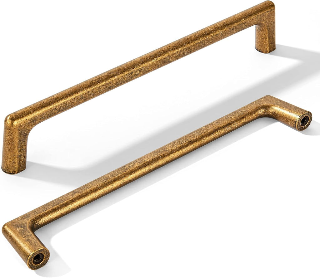 2 Pack Vintage Antique Brass Cabinet Pulls 7-1/2 Inch(192mm) Hole Centers Cabinet Pulls Kitchen Cabinet Hardware for