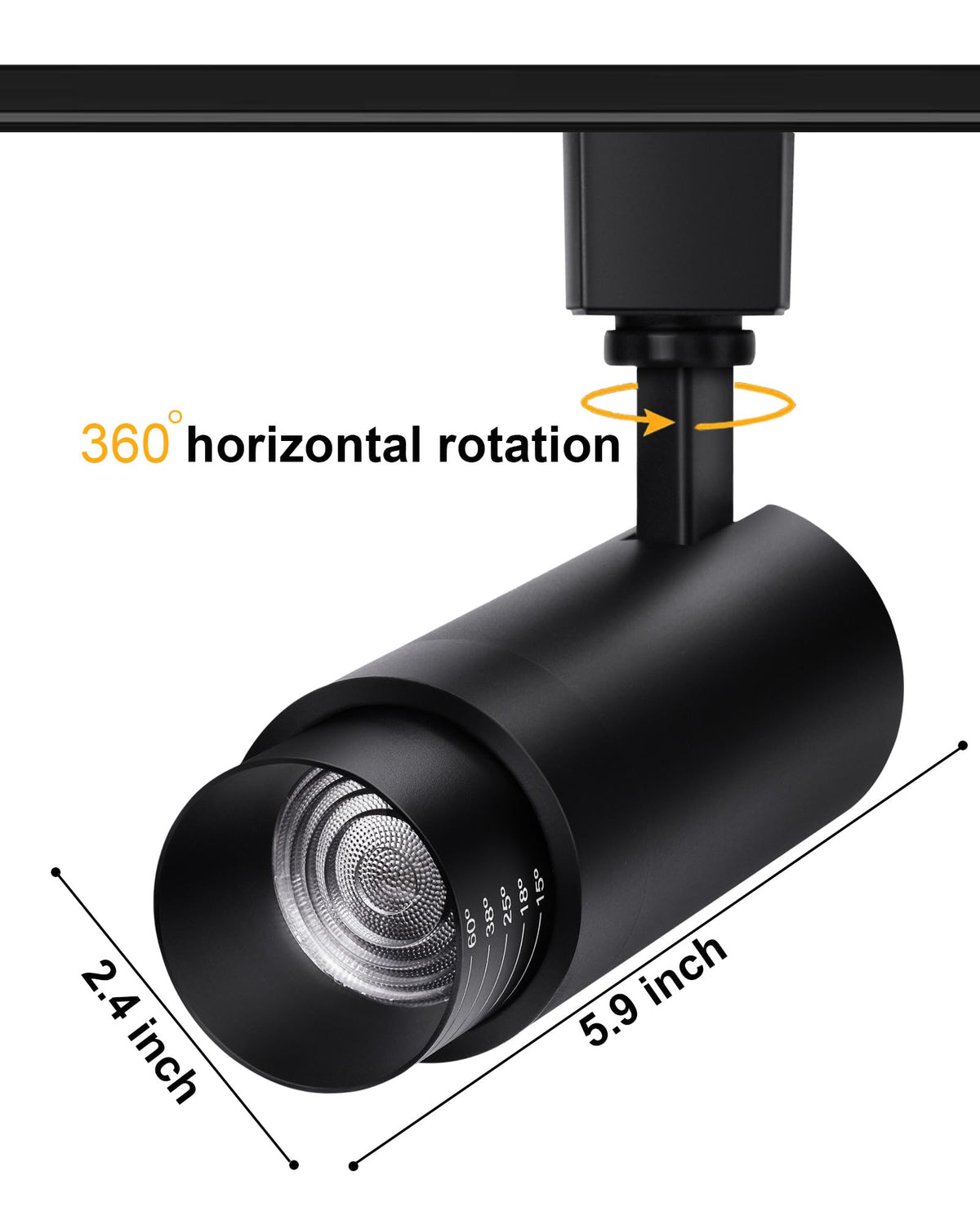 Zoomable LED Track Lighting Heads,2700K-6500K Stepless Dimming H Type Dimmable Rail Ceiling Track Lights Fixtures