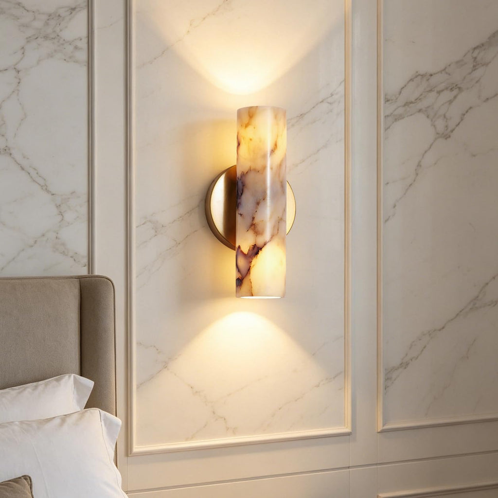 Natural Marble Wall Sconce, Alabaster Wall Sconces, Morden Marble Wall Lighting Fixture,Up and Down Wall Lights