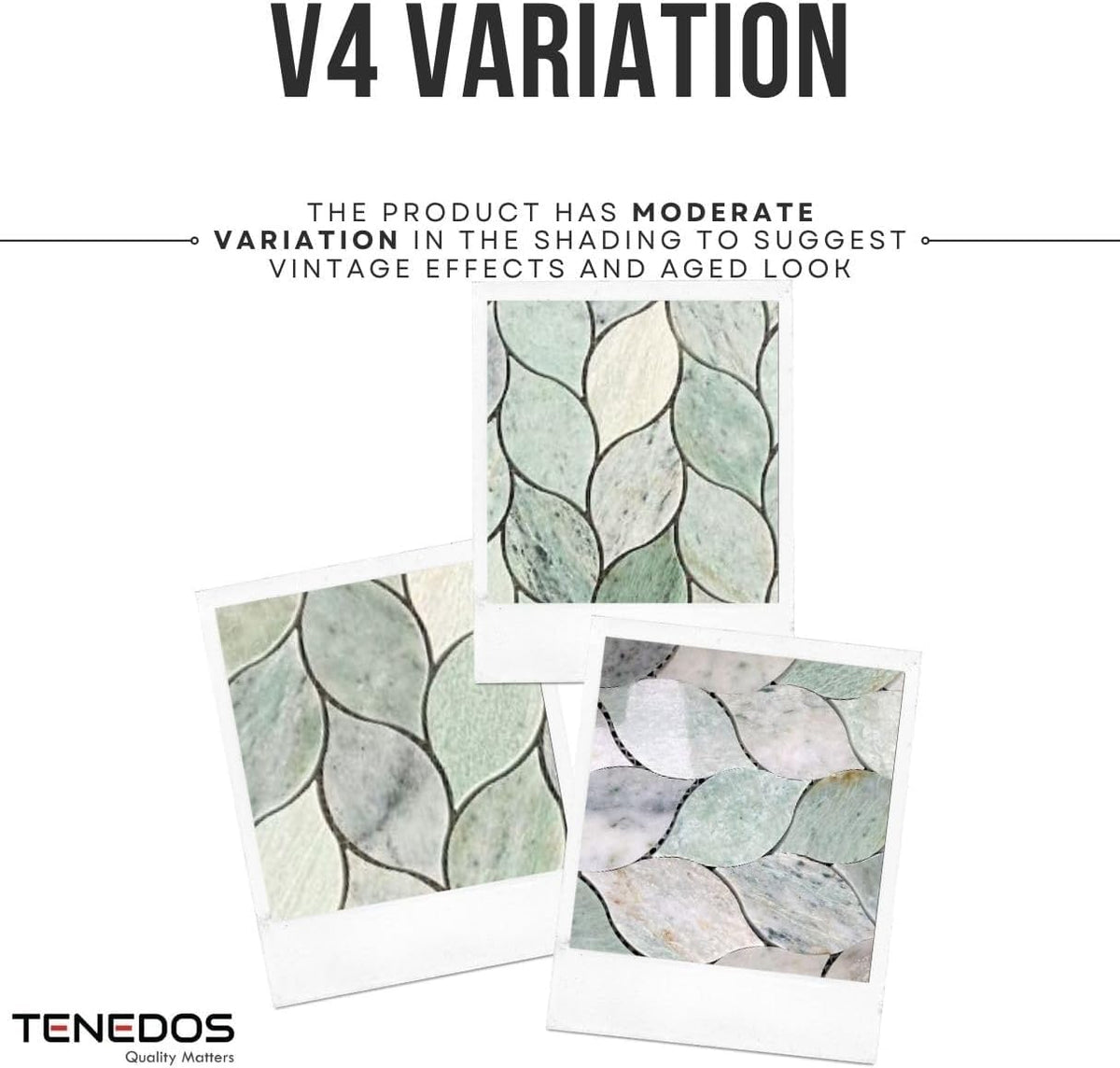 Ming Green Polished Leaf Marble Mosaic Tile - 2 Sheets