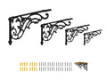 16 Inches Shelf Brackets 4 Pack Cast Iron Black Corbels 16'' * 9.5'' Decorative Shelf Supply Mouting Screws Included