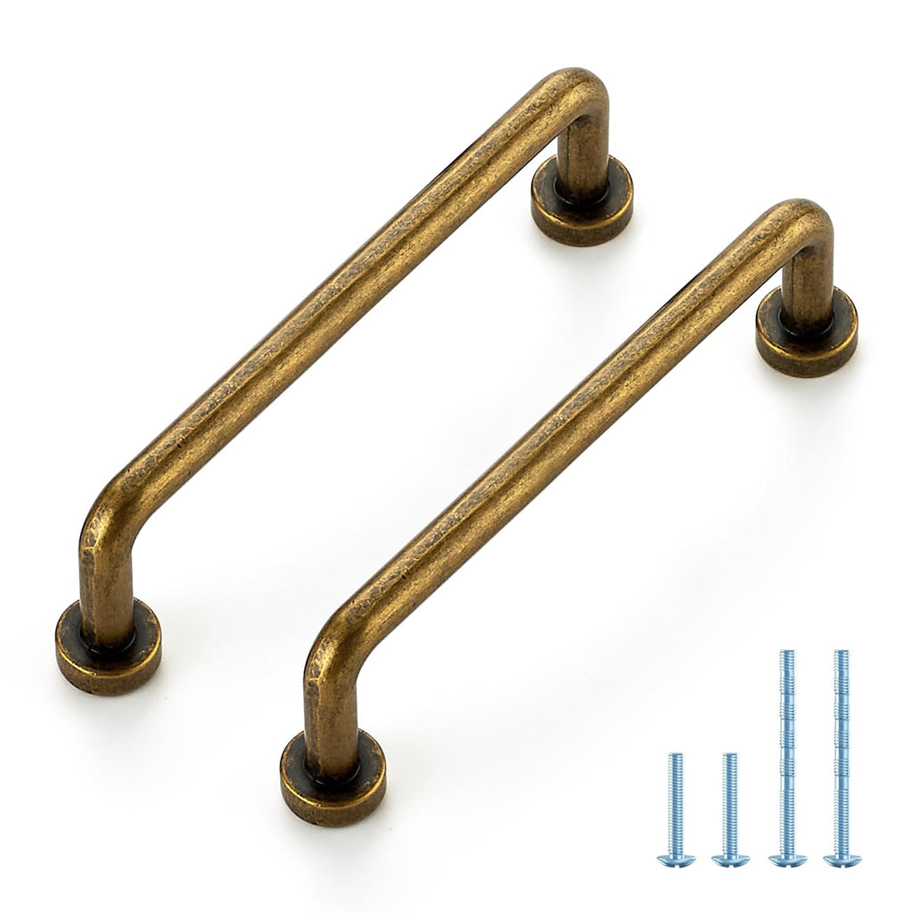 Antique Brass Cabinet Pulls Cabinet Handles, 3-3/4 Inch, 2 Pack