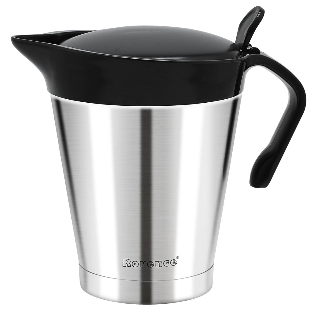 32oz Stainless Steel Gravy Boat Sauce Jug with Hinged Lid