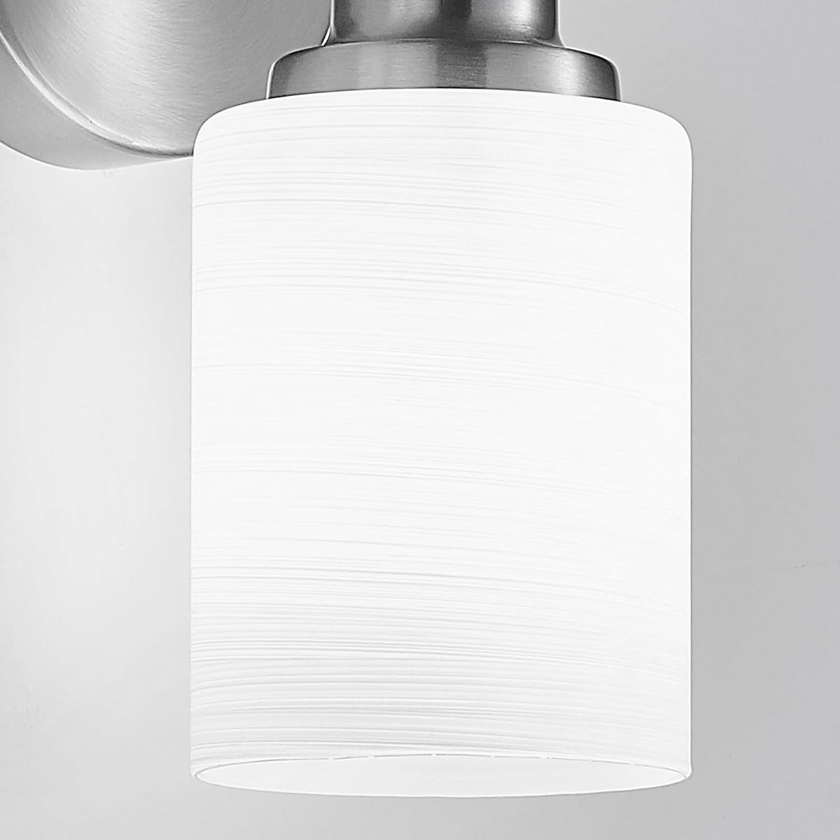 4-Light Brushed Nickel Vanity Lights for Mirror, Bathroom Light Fixtures with Textured Milky White Glass Shade