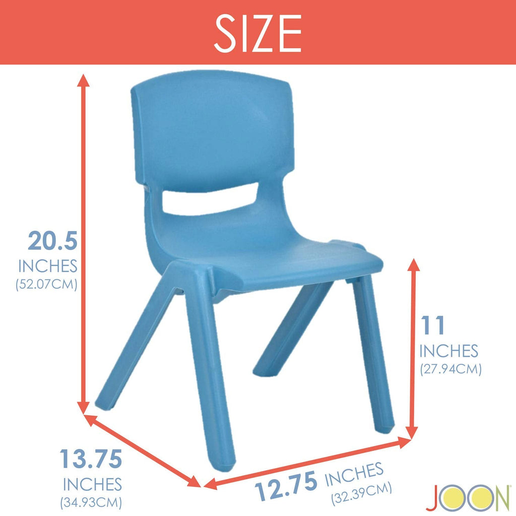 Stackable Plastic Kids Learning Chairs, (2-Pack), 20.5x12.75X11 Inches, The Perfect Chair for Playrooms, Schools