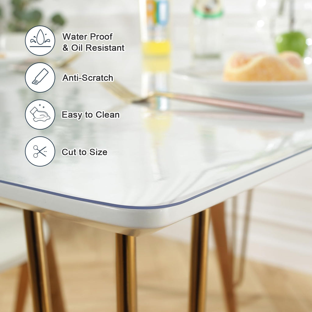 Clear Desk Mat 16x36 in, 1.5mm Thick Plastic Table Cover Protector