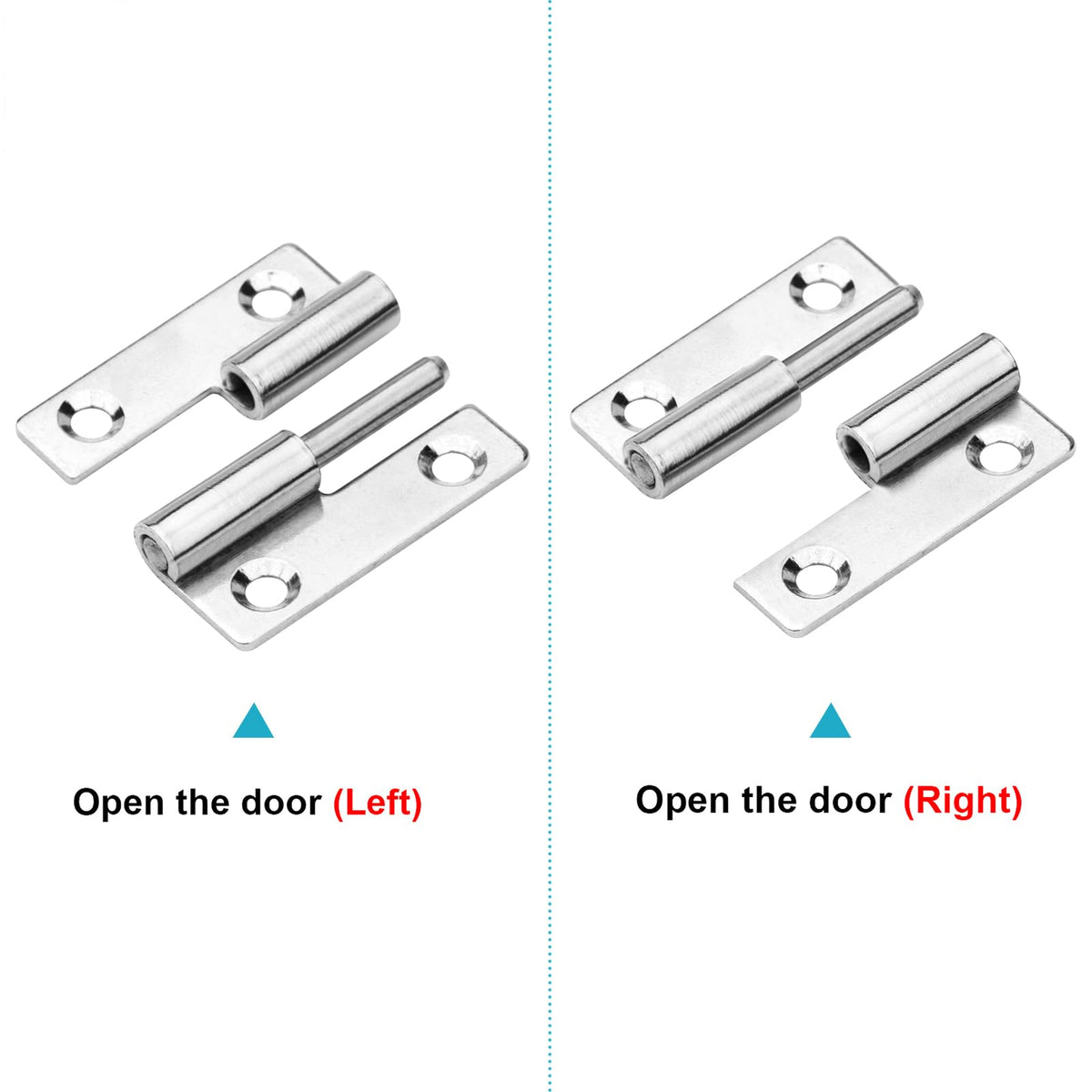 12 Pack H-Shaped Lift Off Hinge for Cabinet Door, 2" x 1-3/8", Left & Right