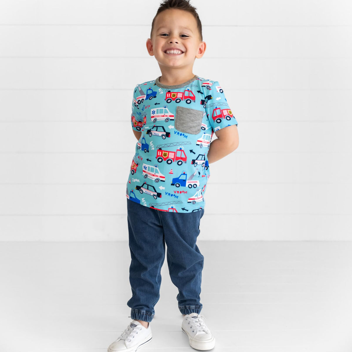 Short Sleeve Relaxed Pocket T-Shirt, Viscose from Bamboo, Toddler Girls & Boys Shirts, Toddler Clothes, to The