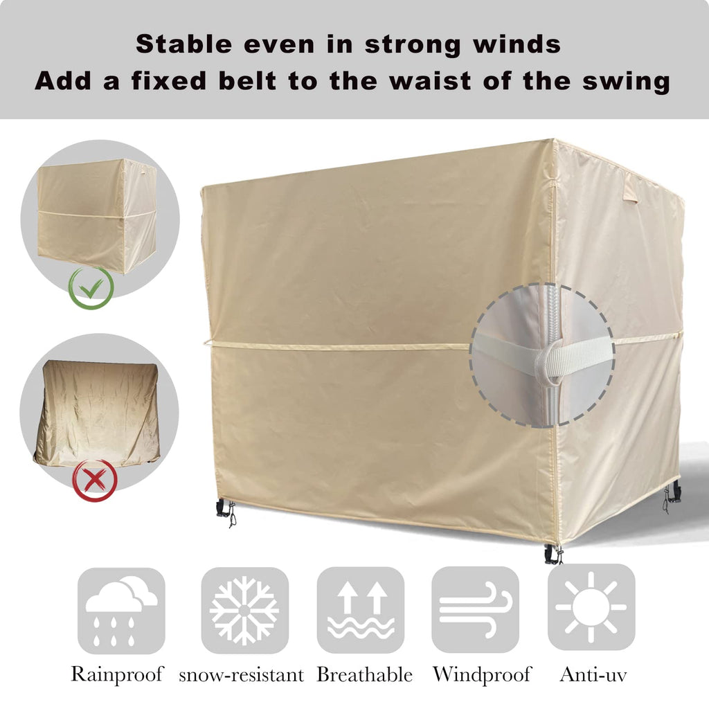 Ourdoor Swing Cove, 3 Triple Seater Hammock Cover Garden Swing Cover Garden Hammock Glider Chair Cover Outdoor Swing